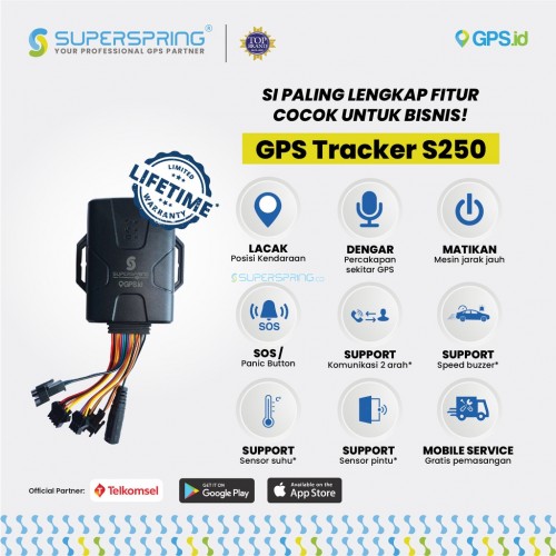 GPS Tracker Superspring S250 SUPERSPRING.co Jual GPS Tracker Pelacak